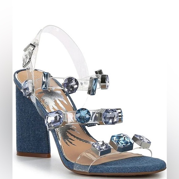 Gianni Bini Shoes - NWT Gianni Bini & DANNIJO Bianca Clear Vinyl Jewel Embellished Dress Sandals
